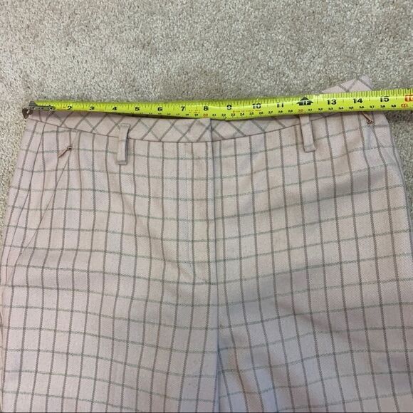 Akris flamingo pink wool plaid check Farrah trouser pants size 6 - Picture 9 of 13